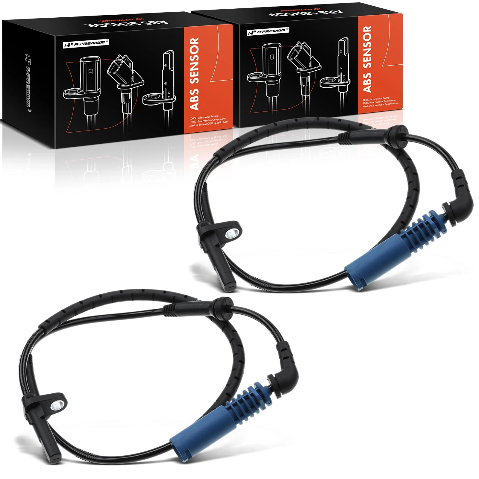 2 Pcs Rear Driver & Passenger ABS Wheel Speed Sensor